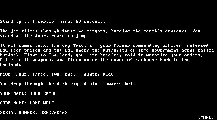 screenshot of Rambo: First Blood Part II