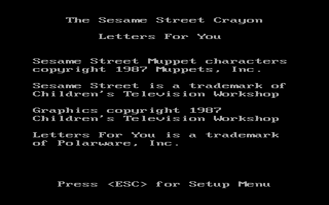 screenshot of The Sesame Street Crayon: Letters For You