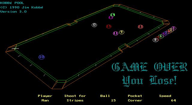 screenshot of Jim Kobbe's Pool Game in 3D
