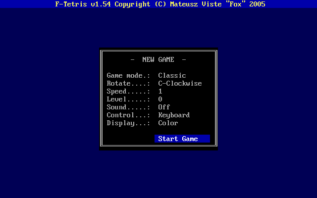 screenshot of F-Tetris