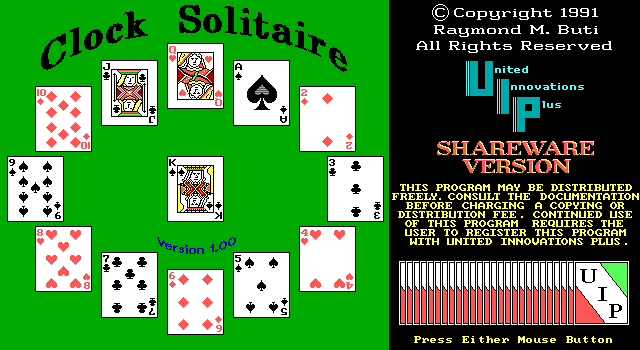 screenshot of Clock Solitaire