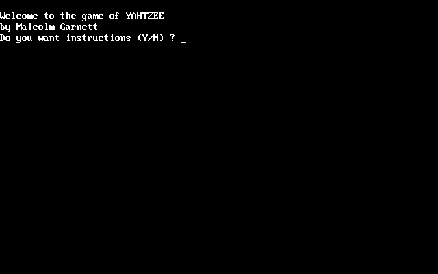 screenshot of The Game of Yahtzee