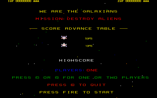 screenshot of The Galaxians