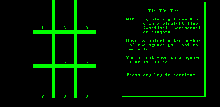 screenshot of Tic Tac Toe
