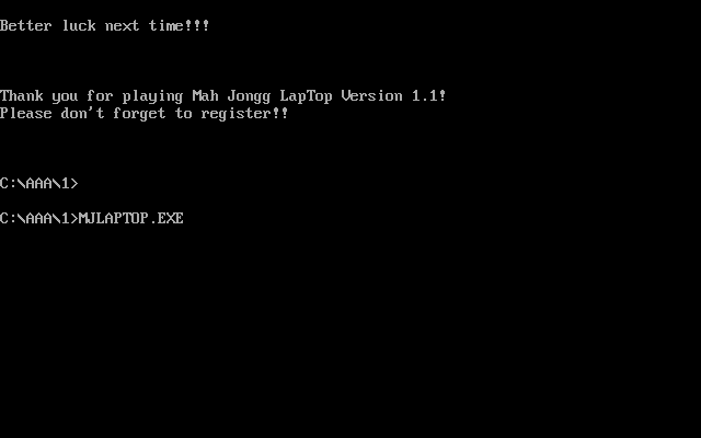 screenshot of Mah Jongg LapTop