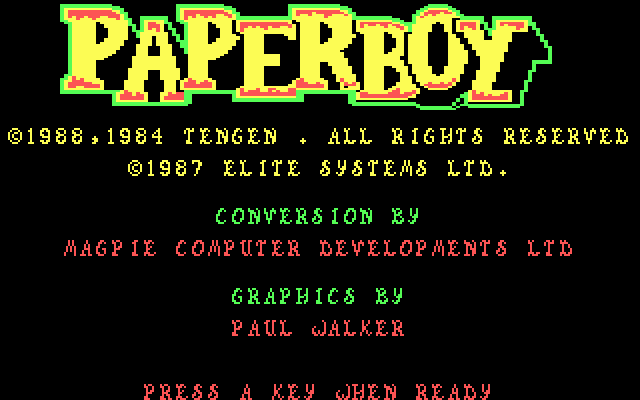 screenshot of Paperboy