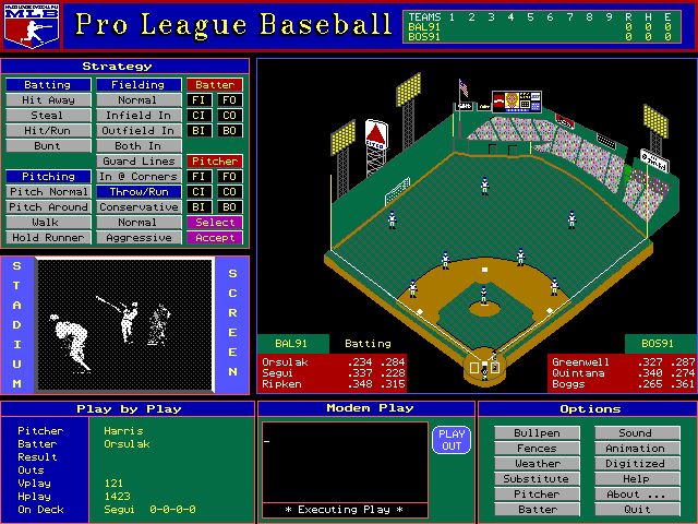 screenshot of Pro League Baseball