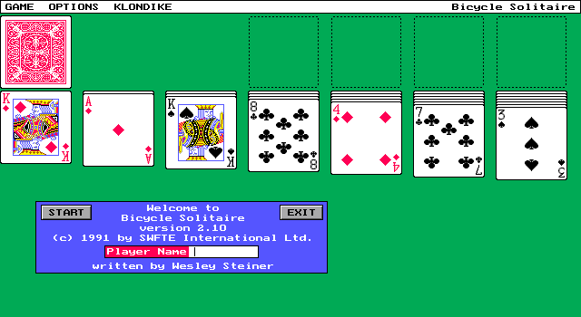 screenshot of Bicycle Solitaire