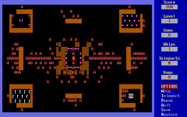 screenshot of Dungeons of Kroz