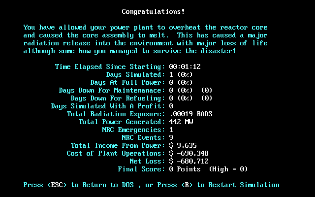 screenshot of The Oakflat Nuclear Power Plant Simulator