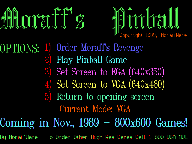 screenshot of Moraff's Pinball