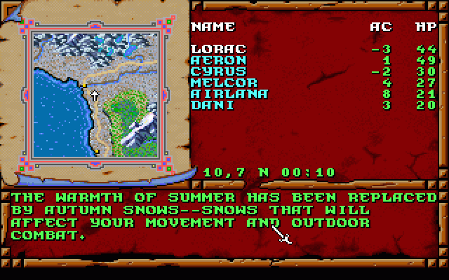 screenshot of Treasures of the Savage Frontier