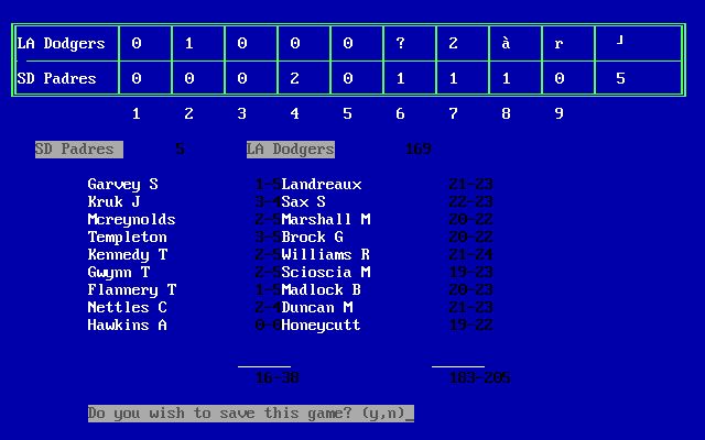 screenshot of Digital League Baseball