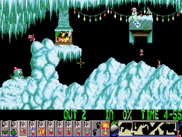 screenshot of Xmas Lemmings
