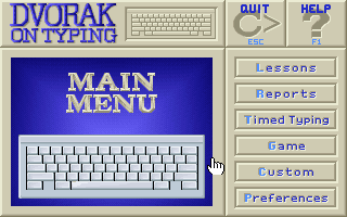 screenshot of Dvorak on Typing