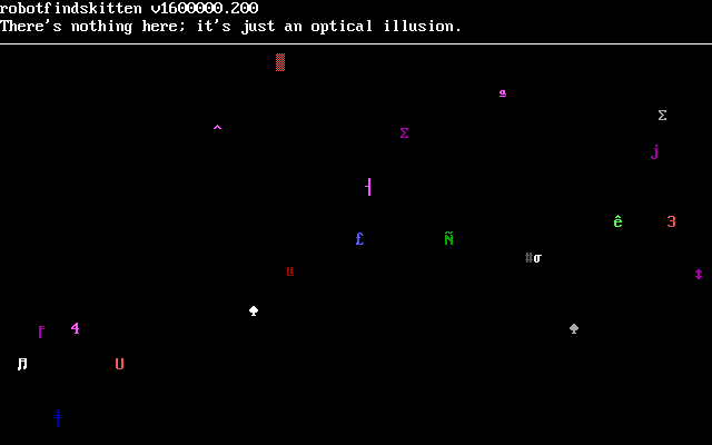 screenshot of robotfindskitten