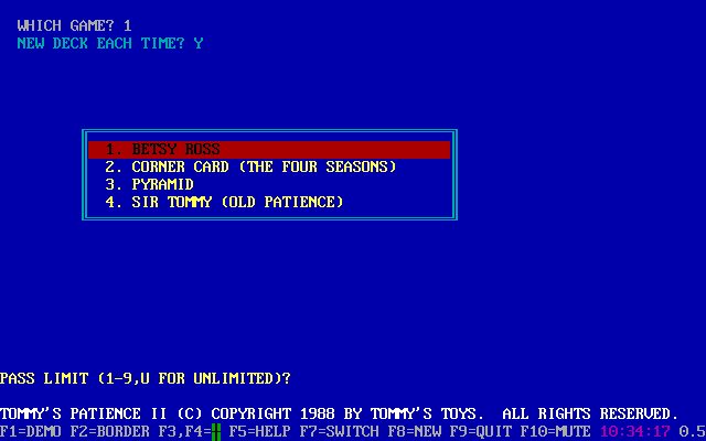 screenshot of Tommy's Patience II