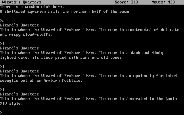 screenshot of Zork II: The Wizard of Frobozz
