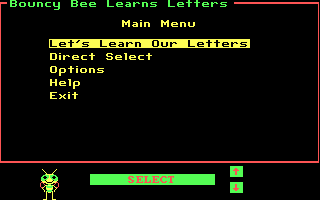 screenshot of Bouncy Bee Learns Letters
