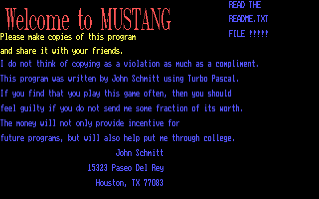 screenshot of Mustang