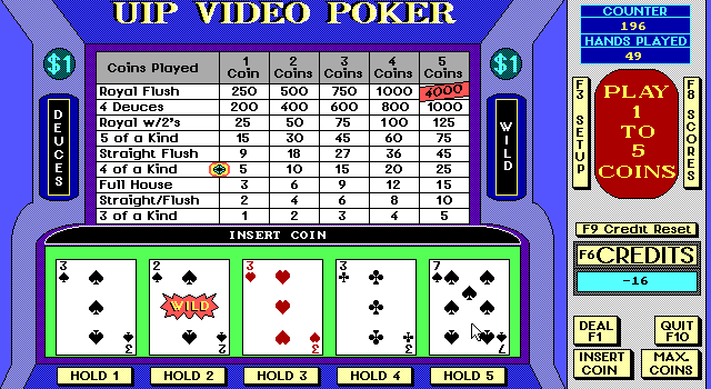 screenshot of Video Poker Slot