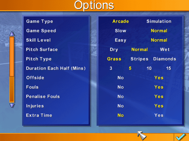 screenshot of Kick Off 96