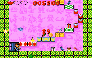 screenshot of Dino Jnr. in Canyon Capers