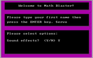 screenshot of Math Blaster!