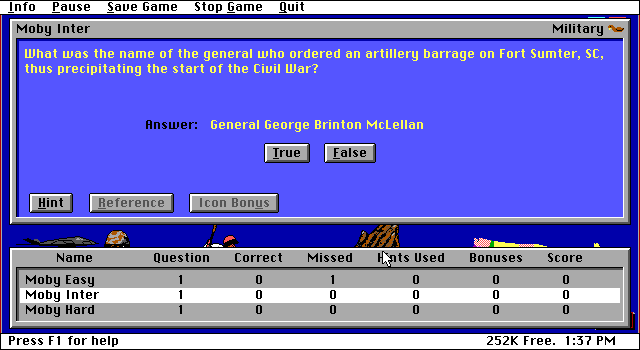 screenshot of General Trivia