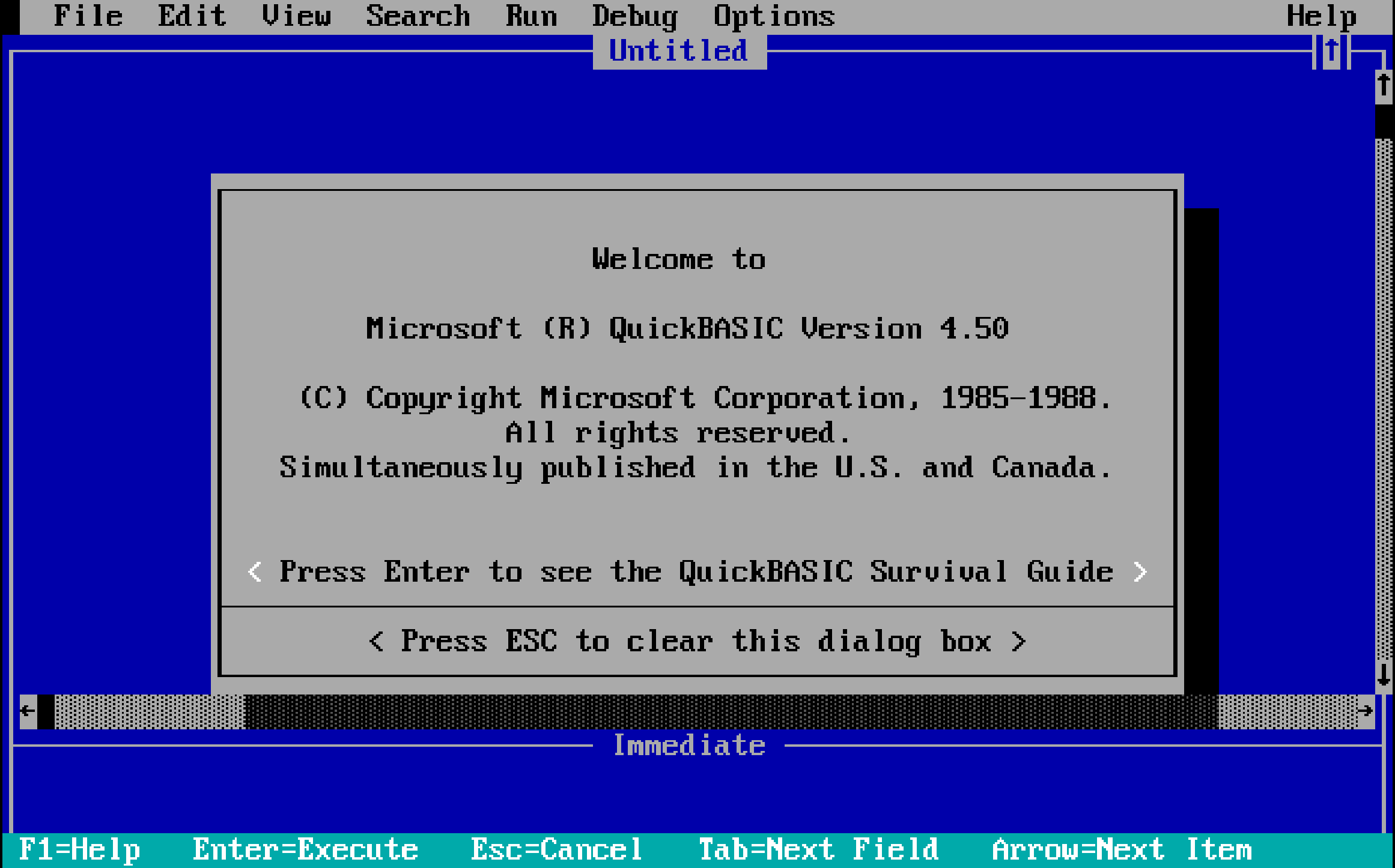 screenshot of QBasic 4.5